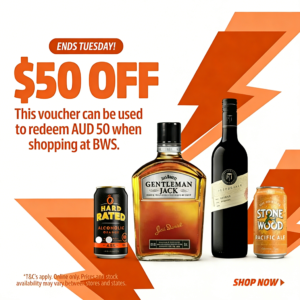 BWS $50 e-coupon code (Australia) – sent via email